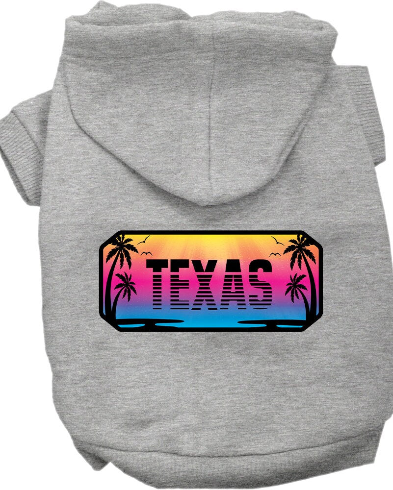 Sudadera con capucha serigrafiada para perros y gatos, para mascotas pequeñas y medianas (tallas XS a XL), "Texas Beach Shades"