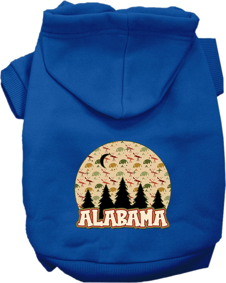 Sudadera con capucha serigrafiada para perros y gatos, para mascotas medianas y grandes (tallas 2XL-6XL), "Alabama Under The Stars"