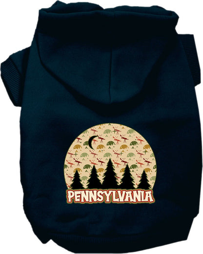 Sudadera con capucha serigrafiada para perros y gatos, para mascotas medianas y grandes (tallas 2XL-6XL), "Pennsylvania Under The Stars"