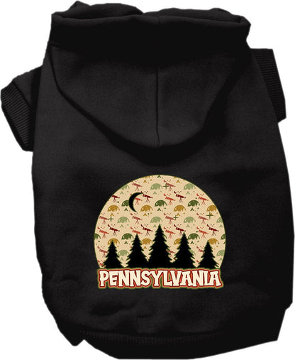 Sudadera con capucha serigrafiada para perros y gatos, para mascotas medianas y grandes (tallas 2XL-6XL), "Pennsylvania Under The Stars"