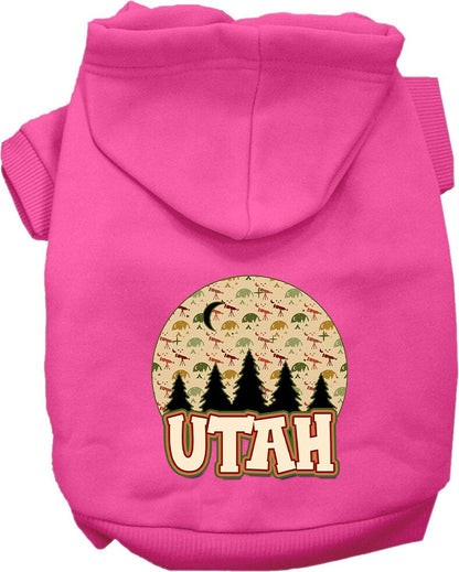 Sudadera con capucha serigrafiada para perros y gatos, para mascotas pequeñas y medianas (tallas XS a XL), "Utah Under The Stars"