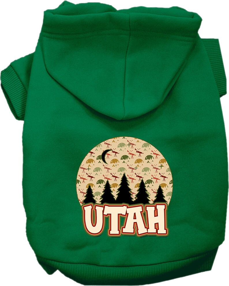 Sudadera con capucha serigrafiada para perros y gatos, para mascotas pequeñas y medianas (tallas XS a XL), "Utah Under The Stars"