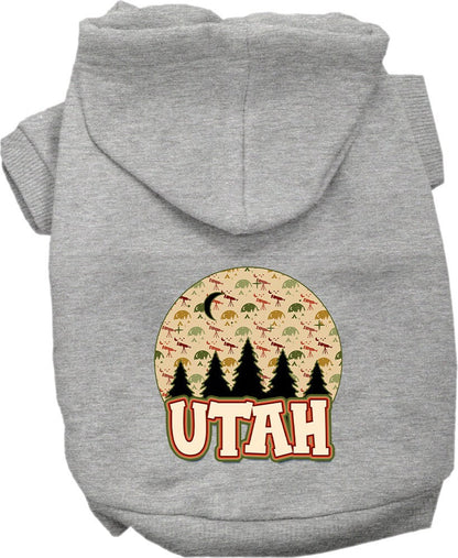 Sudadera con capucha serigrafiada para perros y gatos, para mascotas pequeñas y medianas (tallas XS a XL), "Utah Under The Stars"