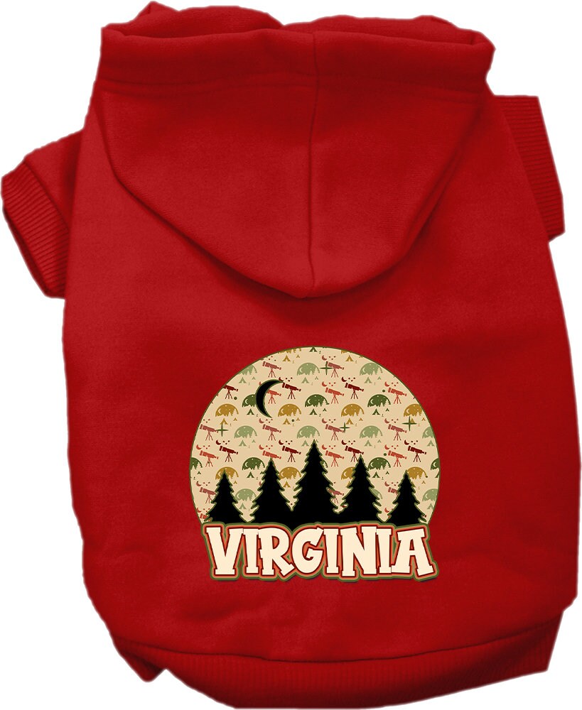 Sudadera con capucha serigrafiada para perros y gatos, para mascotas pequeñas y medianas (tallas XS a XL), "Virginia Under The Stars"