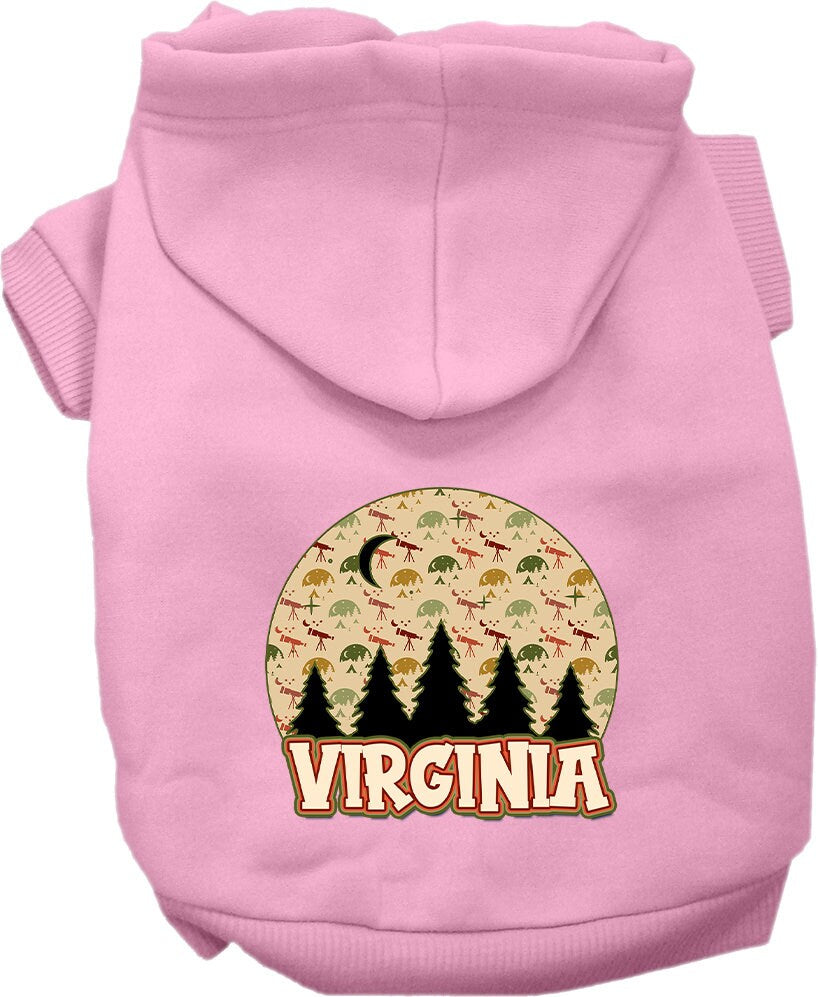 Sudadera con capucha serigrafiada para perros y gatos, para mascotas pequeñas y medianas (tallas XS a XL), "Virginia Under The Stars"