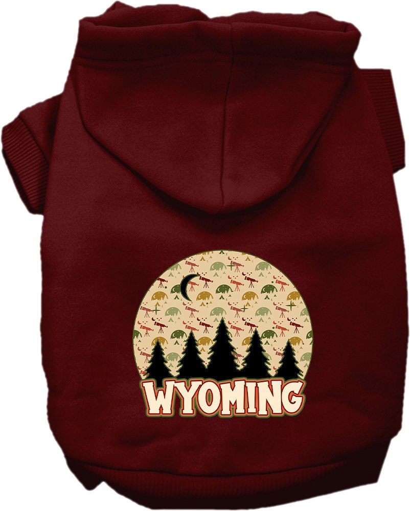 Pet Dog & Cat Screen Printed Hoodie for Small to Medium Pets (Sizes XS-XL), "Wyoming Under The Stars"