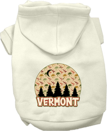 Sudadera con capucha serigrafiada para perros y gatos, para mascotas pequeñas y medianas (tallas XS a XL), "Vermont Under The Stars"