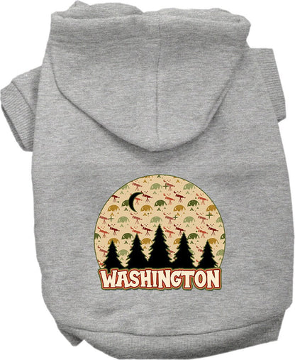 Sudadera con capucha serigrafiada para perros y gatos, para mascotas pequeñas y medianas (tallas XS a XL), "Washington Under The Stars"