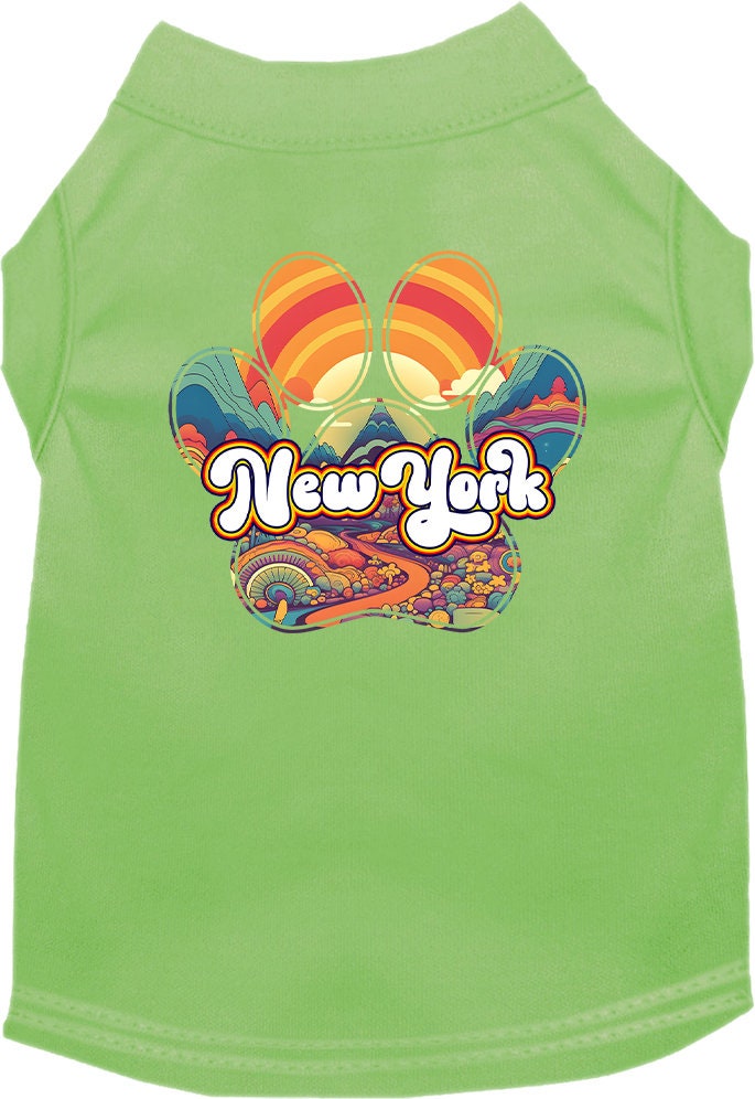 Camiseta serigrafiada para perros y gatos, para mascotas pequeñas y medianas (tallas XS a XL), "New York Groovy Summit"