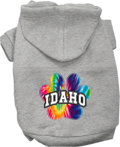 Pet Dog & Cat Screen Printed Hoodie for Medium to Large Pets (Sizes 2XL-6XL), "Idaho Bright Tie Dye"