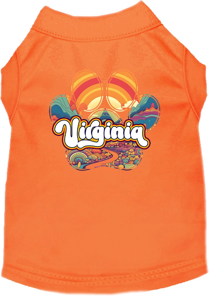 Camiseta serigrafiada para perros y gatos, para mascotas pequeñas y medianas (tallas XS a XL), "Virginia Groovy Summit"