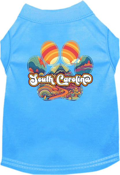 Camiseta serigrafiada para perros y gatos, para mascotas pequeñas y medianas (tallas XS a XL), "South Carolina Groovy Summit"