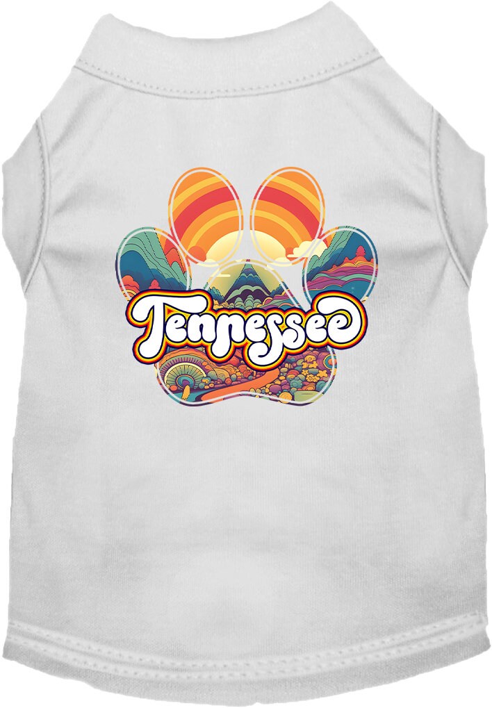 Camiseta serigrafiada para perros y gatos, para mascotas pequeñas y medianas (tallas XS a XL), "Tennessee Groovy Summit"