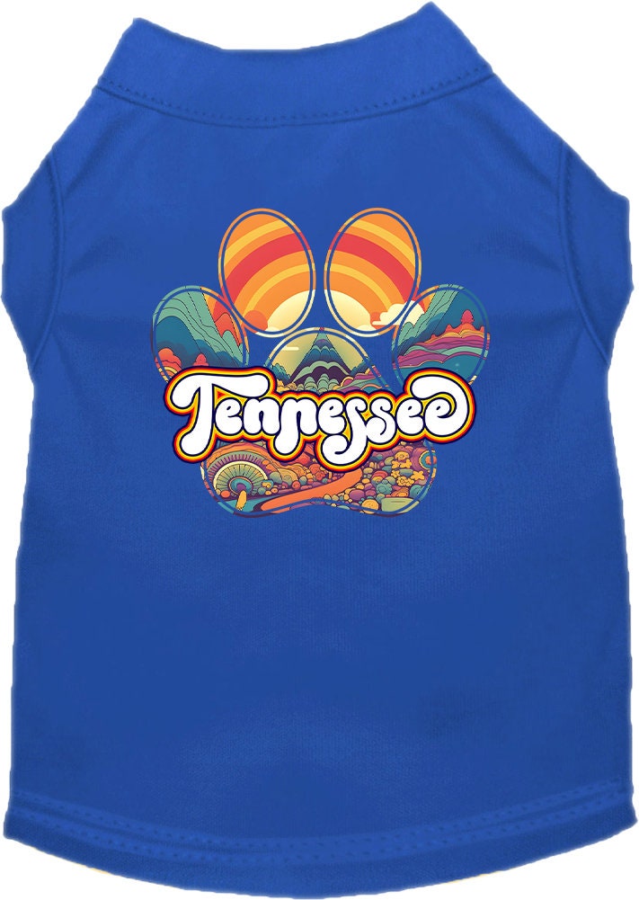 Camiseta serigrafiada para perros y gatos, para mascotas pequeñas y medianas (tallas XS a XL), "Tennessee Groovy Summit"