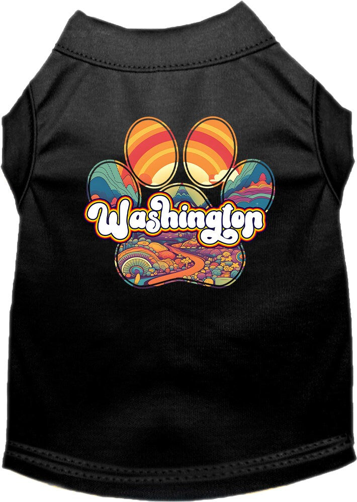 Camiseta serigrafiada para perros y gatos, para mascotas pequeñas y medianas (tallas XS a XL), "Washington Groovy Summit"