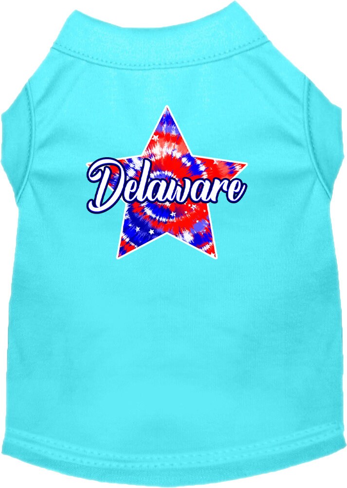 Camisa serigrafiada para perros y gatos para mascotas medianas y grandes (tallas 2XL-6XL), "Delaware Patriotic Tie Dye"