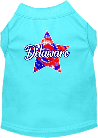 Camisa serigrafiada para perros y gatos para mascotas medianas y grandes (tallas 2XL-6XL), "Delaware Patriotic Tie Dye"