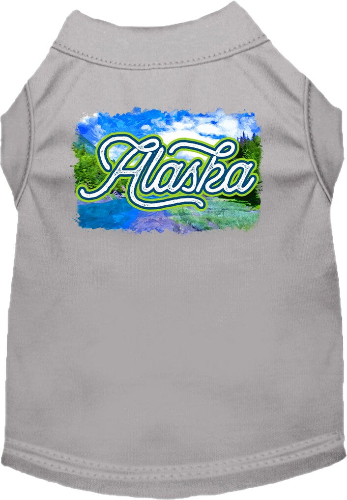 Pet Dog & Cat Screen Printed Shirt for Medium to Large Pets (Sizes 2XL-6XL), "Alaska Summer"