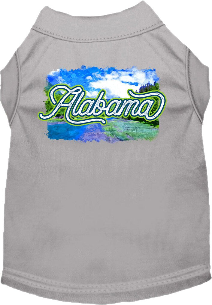 Camiseta serigrafiada para perros y gatos, para mascotas pequeñas y medianas (tallas XS a XL), "Alabama Summer"