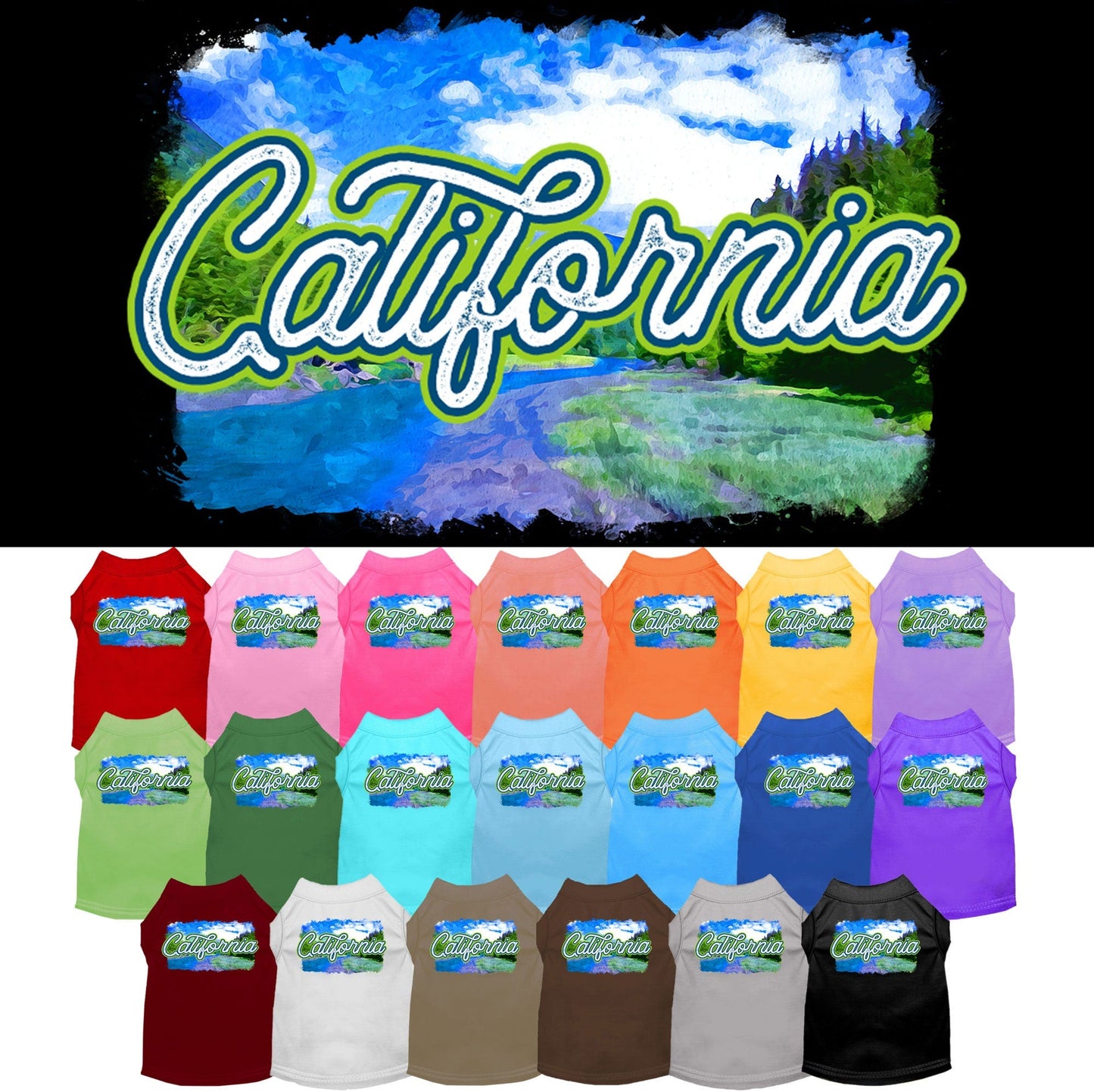 Camiseta serigrafiada para perros y gatos, para mascotas pequeñas y medianas (tallas XS a XL), "Verano de California"