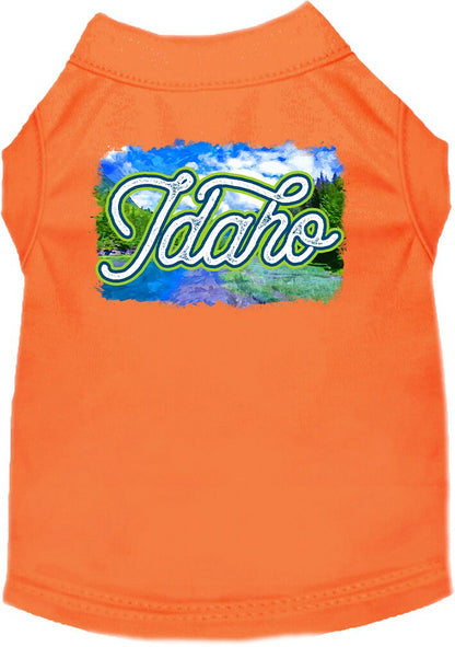 Camiseta serigrafiada para perros y gatos, para mascotas pequeñas y medianas (tallas XS a XL), "Idaho Summer"