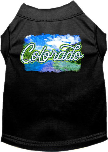 Pet Dog & Cat Screen Printed Shirt for Small to Medium Pets (Sizes XS-XL), "Colorado Summer"