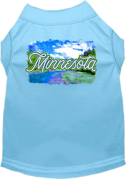 Camiseta serigrafiada para perros y gatos, para mascotas pequeñas y medianas (tallas XS a XL), "Minnesota Summer"