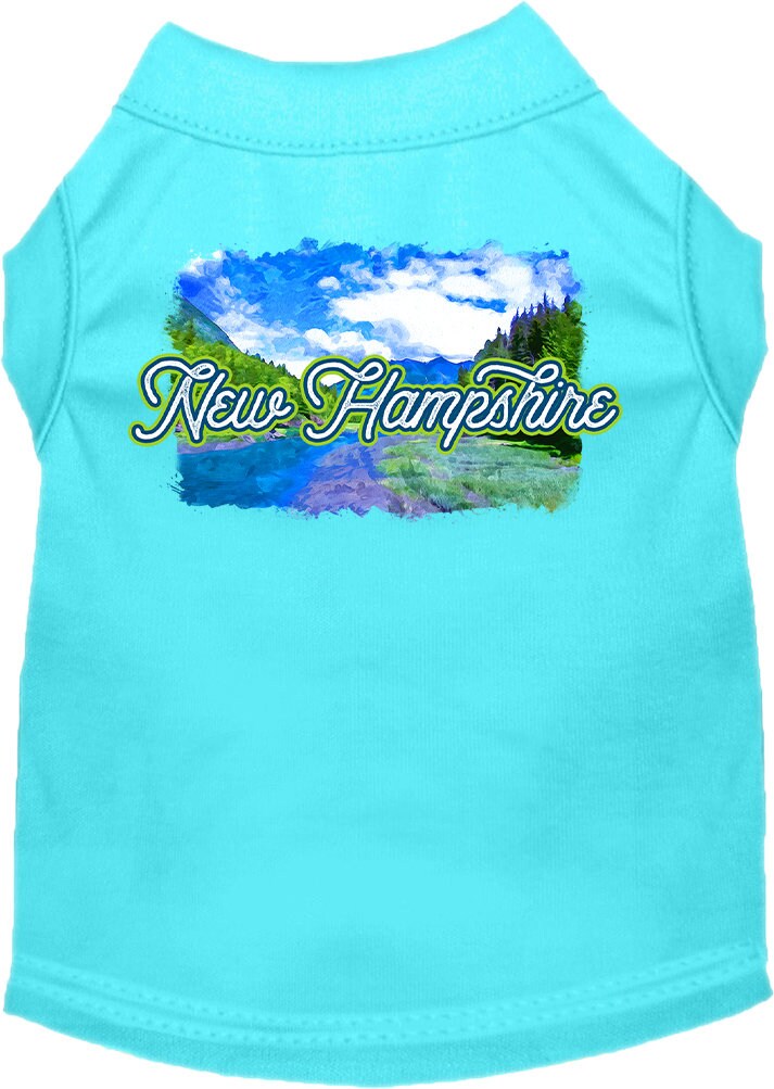 Camiseta serigrafiada para perros y gatos, para mascotas pequeñas y medianas (tallas XS a XL), "New Hampshire Summer"