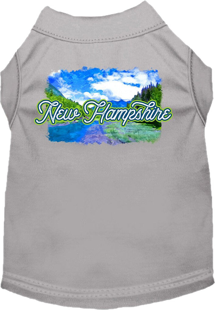 Camiseta serigrafiada para perros y gatos, para mascotas pequeñas y medianas (tallas XS a XL), "New Hampshire Summer"