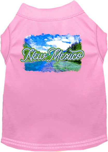 Camiseta serigrafiada para perros y gatos, para mascotas pequeñas y medianas (tallas XS a XL), "New Mexico Summer"