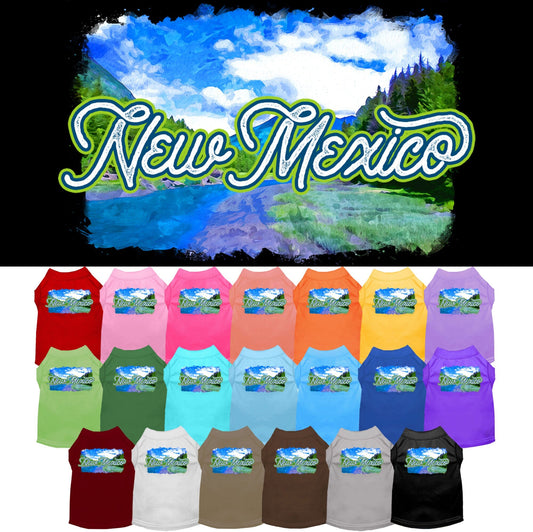 Camiseta serigrafiada para perros y gatos, para mascotas pequeñas y medianas (tallas XS a XL), "New Mexico Summer"