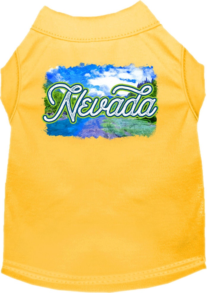 Camiseta serigrafiada para perros y gatos, para mascotas pequeñas y medianas (tallas XS a XL), "Nevada Summer"