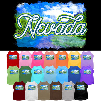 Camiseta serigrafiada para perros y gatos, para mascotas pequeñas y medianas (tallas XS a XL), "Nevada Summer"