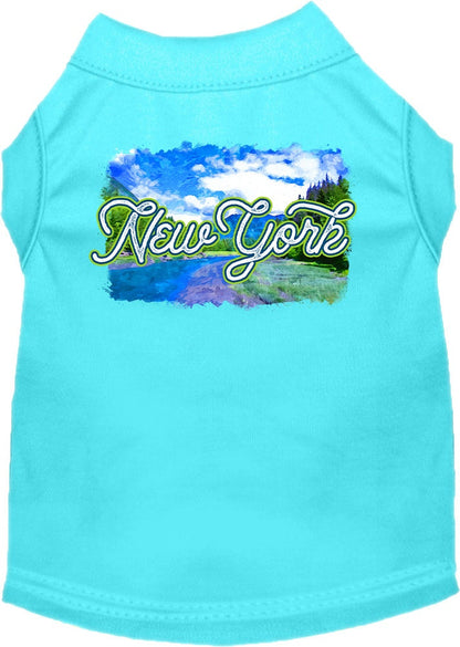 Camiseta serigrafiada para perros y gatos, para mascotas pequeñas y medianas (tallas XS a XL), "New York Summer"