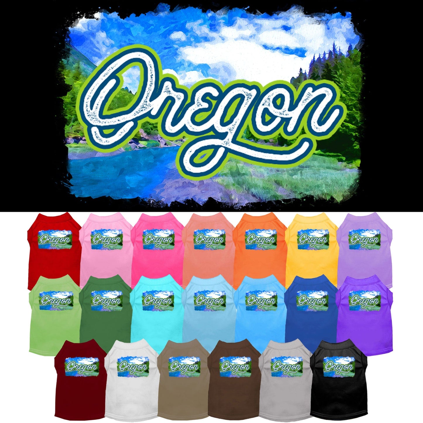 Camiseta serigrafiada para perros y gatos, para mascotas pequeñas y medianas (tallas XS a XL), "Oregon Summer"