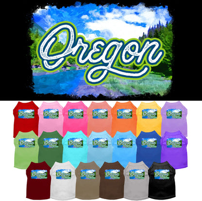 Pet Dog & Cat Screen Printed Shirt for Medium to Large Pets (Sizes 2XL-6XL), "Oregon Summer"