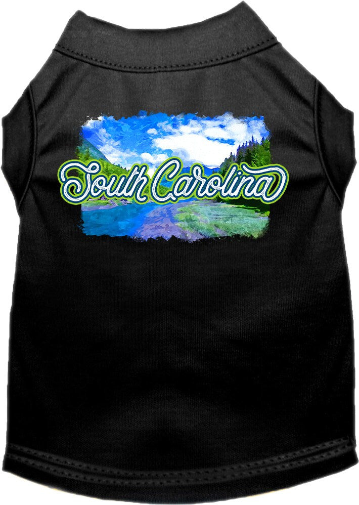 Camiseta serigrafiada para perros y gatos, para mascotas pequeñas y medianas (tallas XS a XL), "South Carolina Summer"