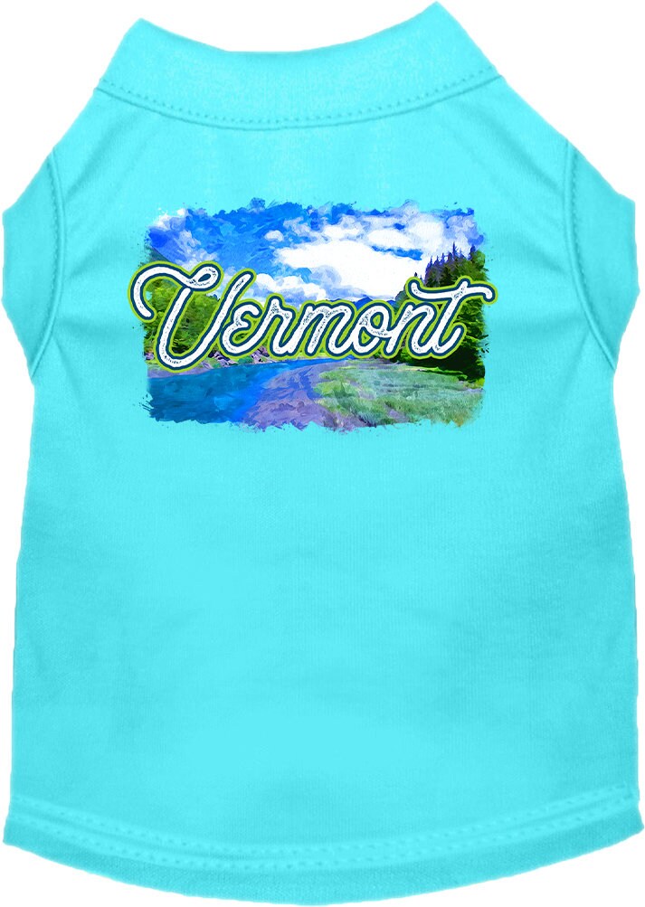 Camiseta serigrafiada para perros y gatos, para mascotas pequeñas y medianas (tallas XS a XL), "Vermont Summer"