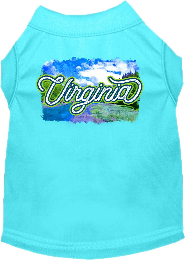 Camiseta serigrafiada para perros y gatos, para mascotas pequeñas y medianas (tallas XS a XL), "Virginia Summer"