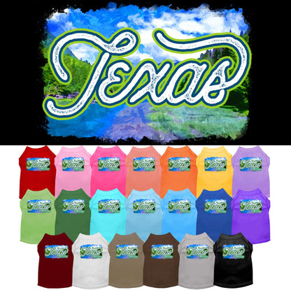 Camiseta serigrafiada para perros y gatos, para mascotas pequeñas y medianas (tallas XS a XL), "Texas Summer"