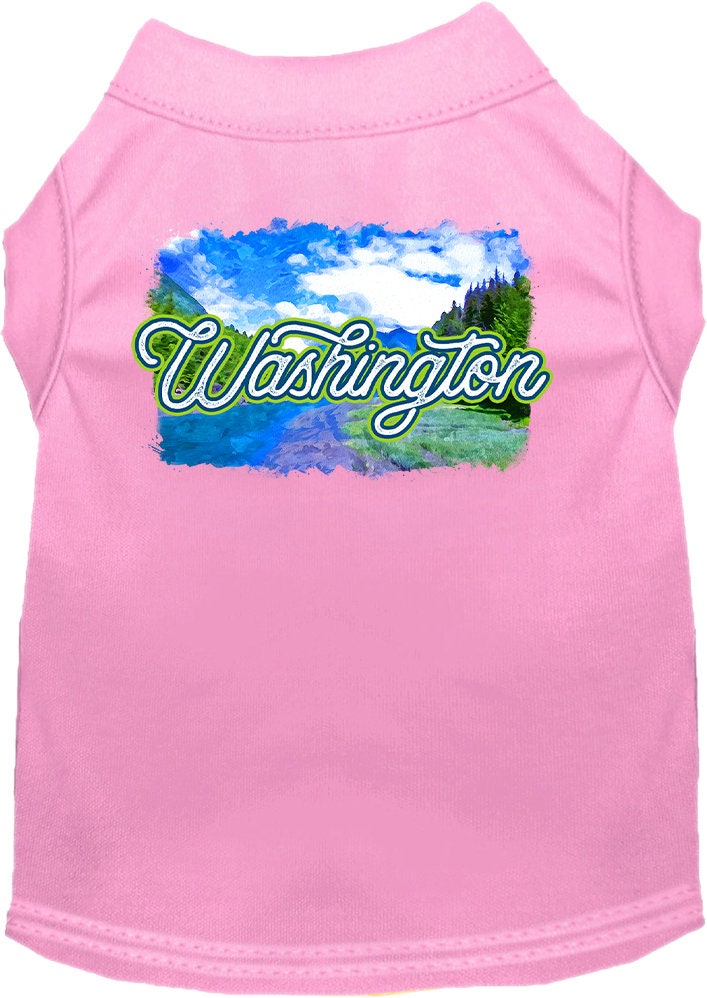 Camiseta serigrafiada para perros y gatos, para mascotas pequeñas y medianas (tallas XS a XL), "Washington Summer"