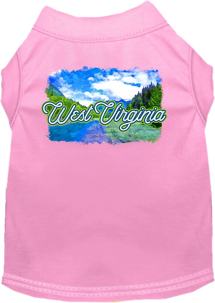 Camiseta serigrafiada para perros y gatos, para mascotas pequeñas y medianas (tallas XS a XL), "West Virginia Summer"