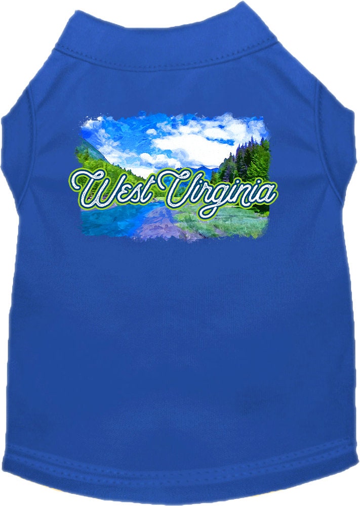 Pet Dog & Cat Screen Printed Shirt for Medium to Large Pets (Sizes 2XL-6XL), "West Virginia Summer"