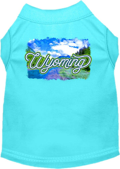 Camiseta serigrafiada para perros y gatos, para mascotas pequeñas y medianas (tallas XS a XL), "Wyoming Summer"