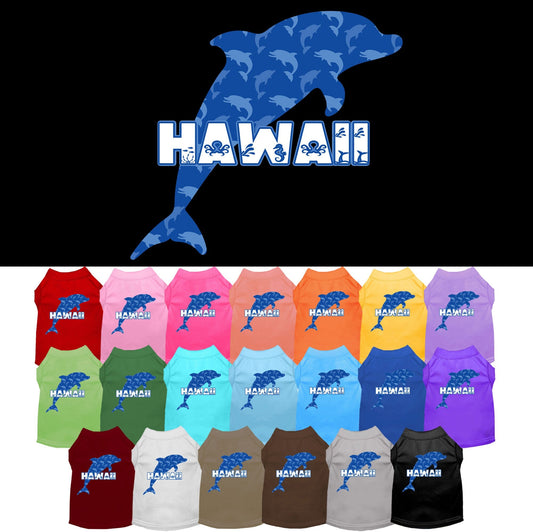 Pet Dog & Cat Screen Printed Shirt for Small to Medium Pets (Sizes XS-XL), "Hawaii Blue Dolphins"