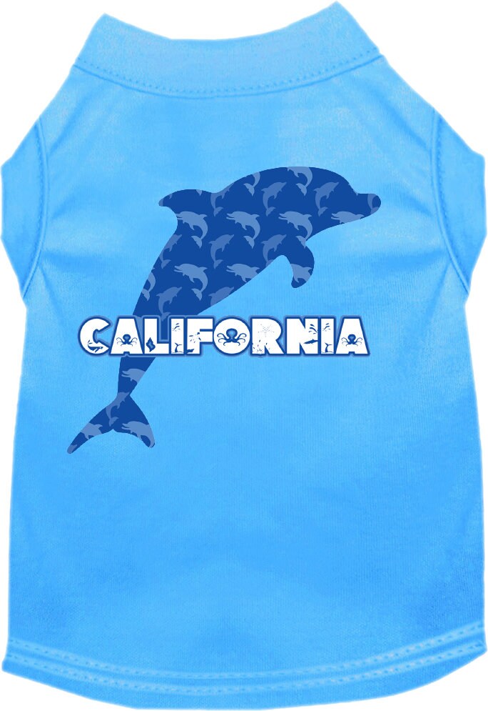 Pet Dog & Cat Screen Printed Shirt for Medium to Large Pets (Sizes 2XL-6XL), "California Blue Dolphins"