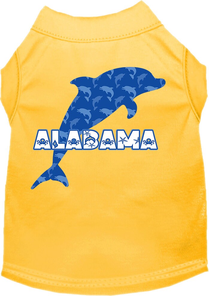 Pet Dog & Cat Screen Printed Shirt for Small to Medium Pets (Sizes XS-XL), "Alabama Blue Dolphins"