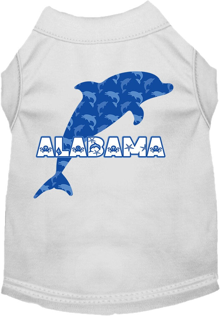 Pet Dog & Cat Screen Printed Shirt for Medium to Large Pets (Sizes 2XL-6XL), "Alabama Blue Dolphins"