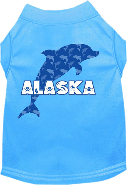 Pet Dog & Cat Screen Printed Shirt for Medium to Large Pets (Sizes 2XL-6XL), "Alaska Blue Dolphins"