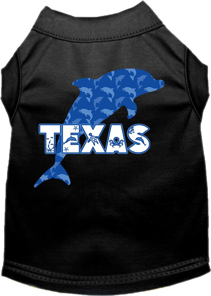 Camiseta serigrafiada para perros y gatos, para mascotas pequeñas y medianas (tallas XS a XL), "Texas Blue Dolphins"